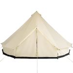 Outsunny 16.4' Large Family Teepee Tent Canvas Bell Tent Camp Shelter for Camping Hunting