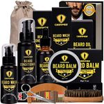 Ceenwes Upgraded Beard Grooming Kit with Beard Conditioner ,Beard Oil, Beard Brush, Beard Comb, Beard Balm, Beard & Mustache Scissors Storage Bag, Beard Trimming Kit for Men Care Perfect Christmas Gifts for Dad/Boyfriend