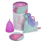 OVIO Menstrual Cup - Reusable Soft and Flexible 100% Medical Grade Silicone Cup with Travel Pouch - Leak Free and Reliable with Size Replacement Guarantee (Regular)