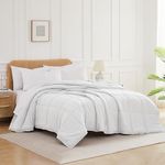 Southshore Fine Living, Inc. White Comforter King Size, Cozy Duvet Insert, King Size/California, Pet Hair Resistant Bedding, Easy Care Oversized Down-Alternative Comforter/Bedspread, Bright White