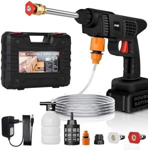 TEQO by MZ (Double Battery) High Pressure Washer Gun Cordless Portable Wireless | 48V 12000mAh High Pressure Water Gun for Car Wash and Bike Cleaning with Adjustable Nozzle and 5M (Black)