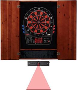 Viper by GLD Products Sisal/Bristle Viper Metropolitan Electronic Soft Tip Cabinet Bundle: Elite Set (800 Dartboard, Darts and Laser Throw Line), Espresso Finish, One Size