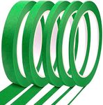DOAY 5 Rolls Pinstripe Tape - Masking Tape 1/16", 1/8", 1/4", 1/2", 3/4" - Thin Painters Masking Automotive Tape for DIY, Car, Auto, Paint, Art, Tumblers (Green)