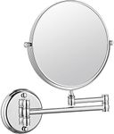 ANETTE® Wall Mount Shaving Mirror II Makeup Mirror II Bathroom Mirror with 5X Magnifying Mirror (Silver,8 Inch)