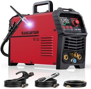 ARCCAPTAIN TIG Welder 200A, High Frequency 110v/220v Dual Voltage TIG/Stick/Arc 2 in 1 Welder LED Digital Display Welding Machine with 2T/4T Function and Tungsten Electrode