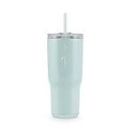 Reduce Cold1 24 oz Tumbler with Lid and Straw - Dual-Wall Vacuum Insulated Stainless Steel Tumbler - Keeps Drinks Cold up to 24 Hours - Inner Ounce Markings to Track Hydration - OG Sea Glass