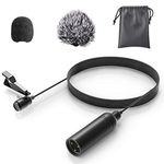 Tendak XLR Lavalier Microphone, Omnidirectional Lapel Mic, Phantom Power with Metal Lapel Clip and Windscreen Accessories Compatible with Canon Sony Panasonic Camcorders for Interview YouTube