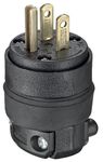 Leviton 000-515PR-000 15 Amp, 125 Volt, Rubber Plug Grounded (Black)