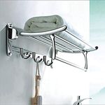 Plantex Stainless Steel Folding Towel Rack for Bathroom/Towel Stand/Hanger/Bathroom Accessories(24 Inch-Chrome)