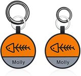 Wamantic Personalized Engraved Pet ID Tags Customized Silicone Dog ID Tags Engraved Double Sided and Engraving Will Last Silica Gel Pet ID Tags, Dog Tags, Cat Tags (Fish Bone)