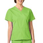 WonderWink Women's Origins Bravo Scrub Top, Green Apple, Large