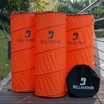 BELLAVENIR Outdoor Pop-up Defenders Football Basketball Soccer 3-Pack Dummies Portable Training Equipment,Orange