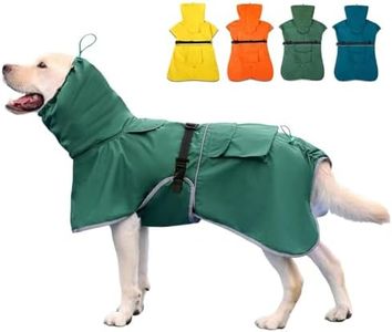 KOOGAL Dog Raincoat Waterproof Dog Rain Coat with Hoodile, Reflective Adjustable Lightweight Pet Rain Jacket for Medium Large Dogs(Green, 7XL)