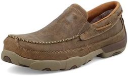 Twisted X Men’s Comp Toe Slip On Shoes Driving Moc Bomber & Tan Mesh - Made with Three-Quarter Length Composite Insole, and Composite Safety Toe, Bomber & Tan Mesh 11 M