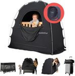 SlumberPod with Fan The Original Blackout Sleep Tent Travel Essential for Baby and Toddlers, Mini Crib and Pack n Play Cover, Sleep Pod with Monitor Pouch and Fan Pouch, Blocks 95%+ Light, Black