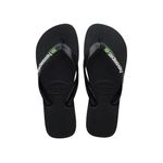 Havaianas Brasil Logo, Unisex Adults' Flip Flop Flip Flops, Black(Black/Black) ,43/44 EU 11/12 UK