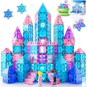 Diamond Magnetic Tiles 102pcs, Magnetic Building Blocks Princess Toys, Pretend Play Toys for 3+ Year Old Girls & Boys, Girls Toys Age 3-5 6-8