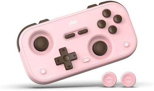 IINE Retro Pocket Game Controller with Hall Effect Joysticks, Switch 1 & 2 Compatible, Wireless Gamepad for Steam Deck, PC, Android, iOS, Customizable D-Pad, Vibration & Motion Control (Berry Choco)