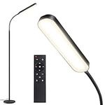 OUTON LED Floor Lamp 15W 1500LM, Dimmable Adjustable Modern Standing Light with 4 Color Temperature, Remote & Touch Control, 1 Hour Timer for Reading Living Room Bedroom Office Sewing (Black)