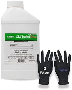 Agrisel GlyPhoSel Plus Weed Killer, Post Emergent, Long-Lasting Action, Eliminates Tough Weeds from Leaf to Root, for Non-Crop Areas, Includes 3-Pack of Agrisel Protective Gloves, 32 Ounces