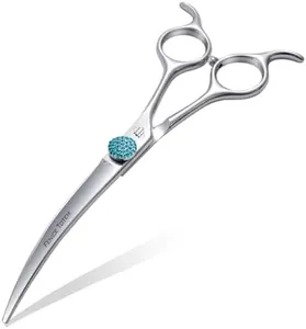 Fenice Professional Grooming Curved Shear: 45 Degree Super Curves Scissors for Dogs 6.5" Big Arc Curved Shears Made Of Japanese 440C Stainless Steel