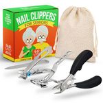 Healthy Seniors Complete Nail and Toenail Clippers for Thick Toenails, Long Handle Toe Nail Clippers Thick Nails, Professional Nail Clippers, Perfect for Diabetics or Adults Suffering from Arthritis