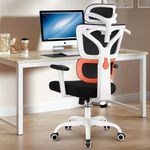 Winrise Office Chair Ergonomic Desk Chair, High Back Gaming Chair, Big and Tall Reclining chair Comfy Home Office Desk Chair Lumbar Support Breathable Mesh Computer Chair Adjustable Armrests(W-Orange)