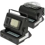 Portable 2in1 Gas Stove Cooker & Heater System 1.3kw Camping Carp Bivvy Fishing Fits 227g And 450g Butane Cannisters (Black)