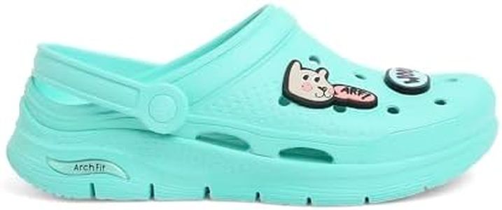 Skechers womens ARCH FIT FOAMIES-WOOF FEELS TURQUOISE SANDAL -7 UK (10 US) (111383)