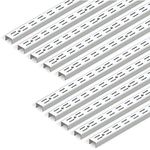 Emuca - Twin slot wall rail (grid dimension: 32mm) for shelf brackets, White, L 951mm, Set of 10 pieces