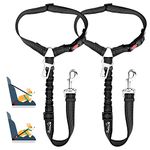 SlowTon 2 in 1 Dog Seatbelts for Cars UK, 2 Pack Pet Car Seat belt Headrest Restraint with Seatbelt Clip Puppy Safety Adjustable Dog Car Harness Belt with Anti-Shock Elastic Bungee Buffer for Vehicles