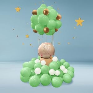 Hot Air Balloon Shape Baby Shower Decorations Kit - 103 pcs Green Balloon for Girl Birthday, Bridal, and Baby Shower Party Decor (Green)