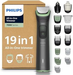 PHILIPS Multigroom 7000 für Herren - All-in-One 19-teiliger Barttrimmer und Haarschneider für Gesicht, Kopf und Körper, selbstschärfende Klingen, 26 Längeneinstellungen (0,5-20 mm), MG7962/30