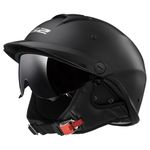 LS2 Helmets Rebellion Unisex-Adult Half Helmet Motorcycle Helmet (Matte Black, X-Large)