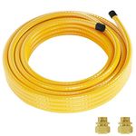 KAERMO 70FT 1/2in CSST Gas Line Flexible Gas Line 1/2inch Gas Pipe Kit, Natural Gas Line for Stove Dryer Heater with 2 Male Adapter Fittings, Corrugated Stainless Steel Tube for Gas Propane