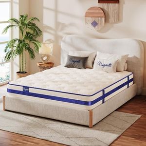 Vesgantti Matelas 160x200cm,Épaisseur 26cm,Blue Velvet Matelas,Technologie Hybrid,Ressorts Ensachés Indépendant en Mousse Gel à Mémoire de Forme,Multicouches Extra Confort 7 Zones,Oeko-tex