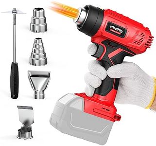 Cordless Heat Gun for Milwaukee 18v Battery, 350w 990℉ Fast Heating Heavy Duty Hot Air Gun Tool,Portable Heat Gun with 4pcs Nozzles&scraper for DIY Crafts, Shrink Tubing, Paint, Stripping Wrapping