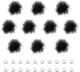 ECSiNG 10PCS Mini Microphone Furry Windscreen Camera Mic Wind Muff Microphone Wind Cover Wind Filter Windshield for Camera Microphone Outdoor Supplies Black