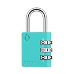 [ZARKER XD35] Padlock- 3 Digit Combination Lock for Gym, Sports, School & Employee Locker, Outdoor,Toolbox, Case, Fence and Storage - Metal & Steel - Easy to Set Your Own Combo (Emerald)