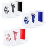 3-Pack Baby Footprint & Handprint Inkless Ink Pad(Black,Blue,Pink), Hand and Foot Print Ink Pads - Paw Stamp Print - Babys Footprint Kit - Newborn Baby Stamp Pad Kits - Baby Safe Print Ink Pad