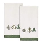 Avanti Linens Christmas Trees Collection 2 pc Fingertip Towel Set, White