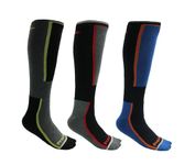 GM Apparel 3 Pairs Mens High-Performance Ski Socks – Thermal 2.0 Tog Ski Sock – Assorted – UK Size 6–11 (EU 39-46)