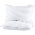 SHERWOOD Pillows Queen Size 2 Pack Hotel Pillow with Cotton Cover and Down Alternative Fiber Fill Bed Pillow for Sleeping (White, Queen 20x28 inch)