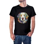 Vegon Kart Dog LAB Colorfull 100% Cotton Round Neck Printed T Shirt for Men Women,Dog Lover t Shirt,Graphic Printed t Shirt,Pet Lover t Shirt,Pug Lover T Shirt Black