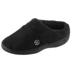 isotoner Women's Classic Hoodback W Memory Foam Slip on Slipper, Black, Numeric_7_Point_5 8