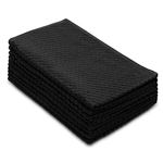 Cotton Craft - 8 Pack Black EuroCafe Waffle Weave Terry Kitchen Towels 16x28, 100% Ringspun 2 Ply Cotton Highly Absorbent Low Lint, Professional Grade 400 Grams, Multi Purpose Bar Mops Hand Towel