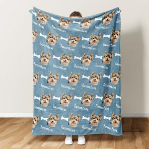 COLIJOY Custom Blanket with Photo Name Personalized Blankets and Throws Soft Plush Flannel Throw Blanket for Baby Kids Adults Friends Families Pets Photo