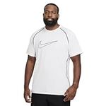 Nike Pro Dri-FIT Men's Slim Fit Short-Sleeve Dri-Fit Top (White/Black, Large)