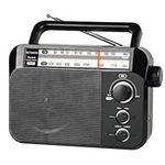 Retekess TR604 Portable Radio,FM AM Radio,Large Display,Large Knob,Clear Sound Quality,Large Speaker,Easy to Use,Headphone Jack,Simple,Radio for elderly (Black)