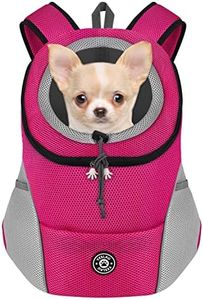 YESLAU Dog Backpack Carrier Pet Carrier for Small Medium Dogs Travel Bag Front Pack Breathable Adjustable with Safety Reflective Strips for Hiking Outdoor Cats